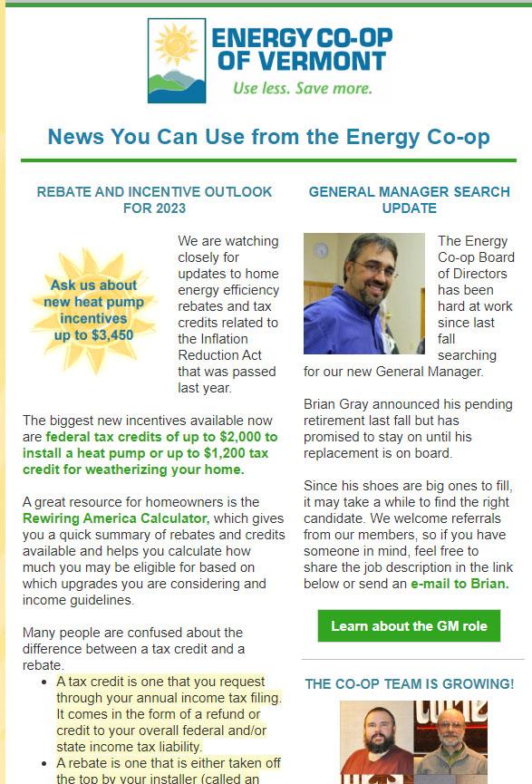 Energy Co-op Newsletter 2-23