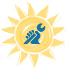 Sun Icon With A Hand Holding A Wrench