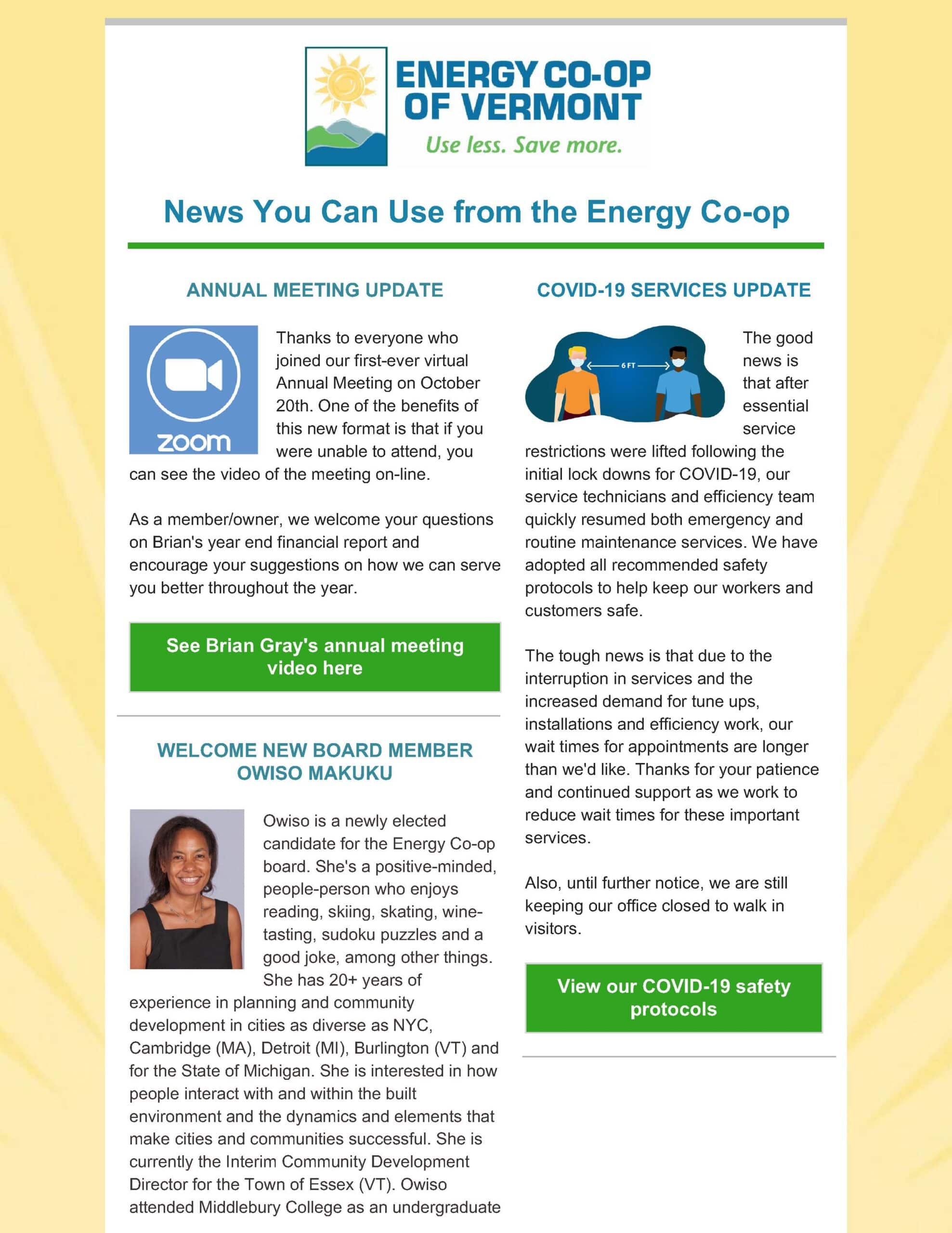 Energy Co-op Newsletter October 2020